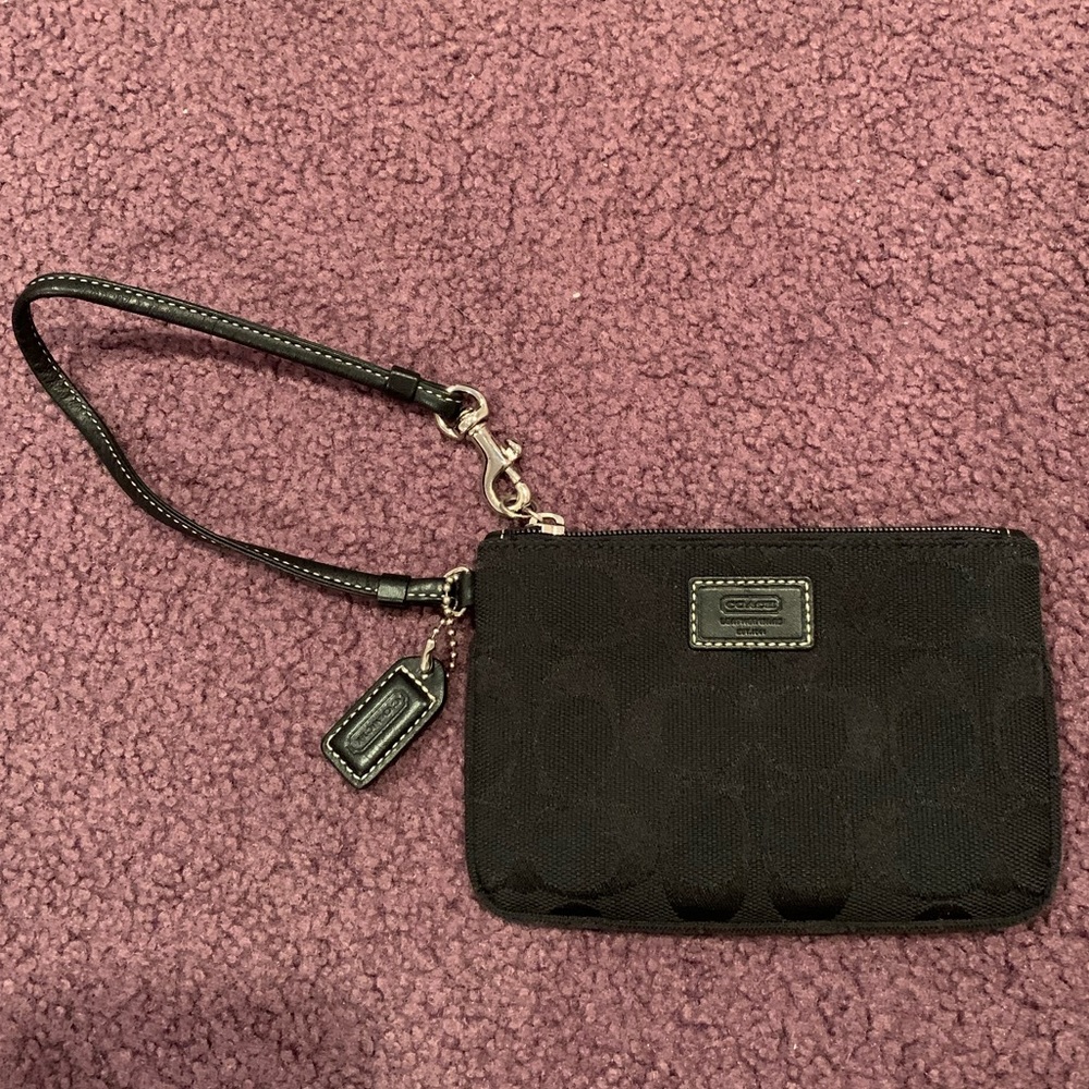 Black coach wristlet